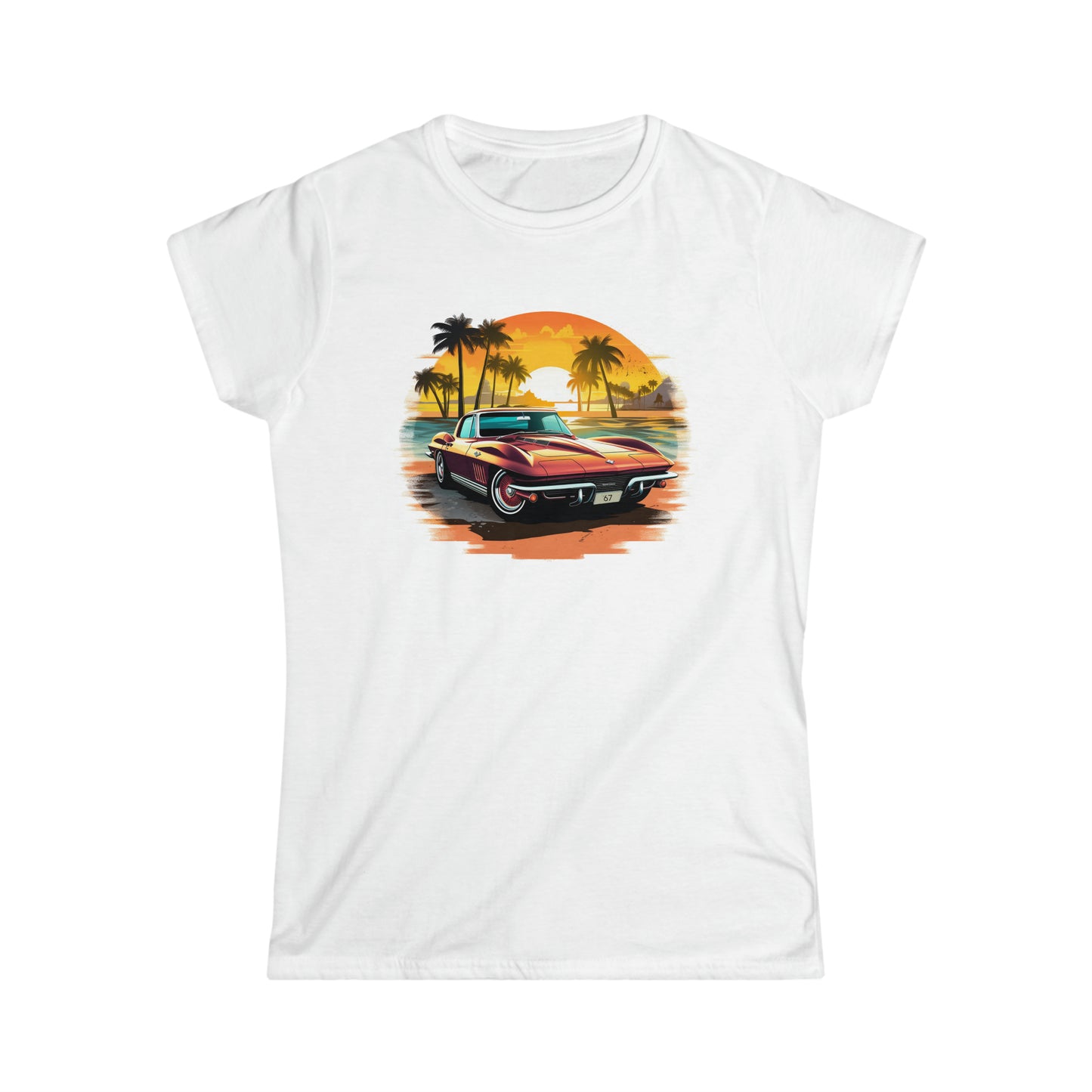 Women's 1967 Corvette Tropical Sunset Softstyle Tee