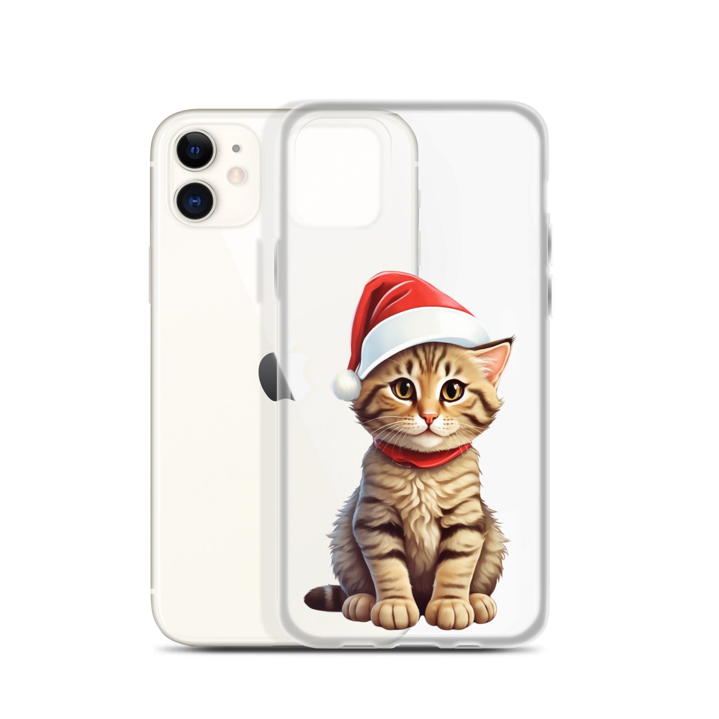 Christmas Kitten Winter Clear Case for iPhone® | Transparent & Protective Cover