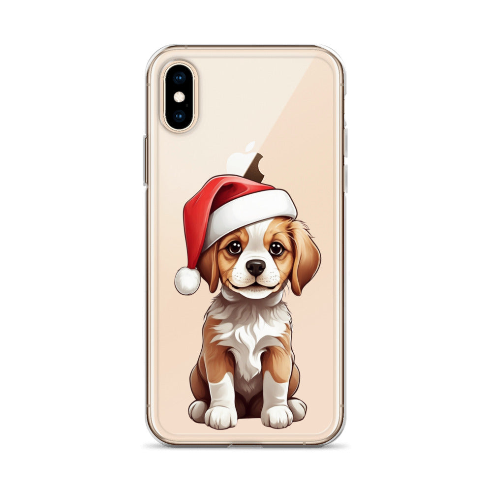 Christmas Puppy Winter Clear Case for iPhone® | Transparent & Protective Cover