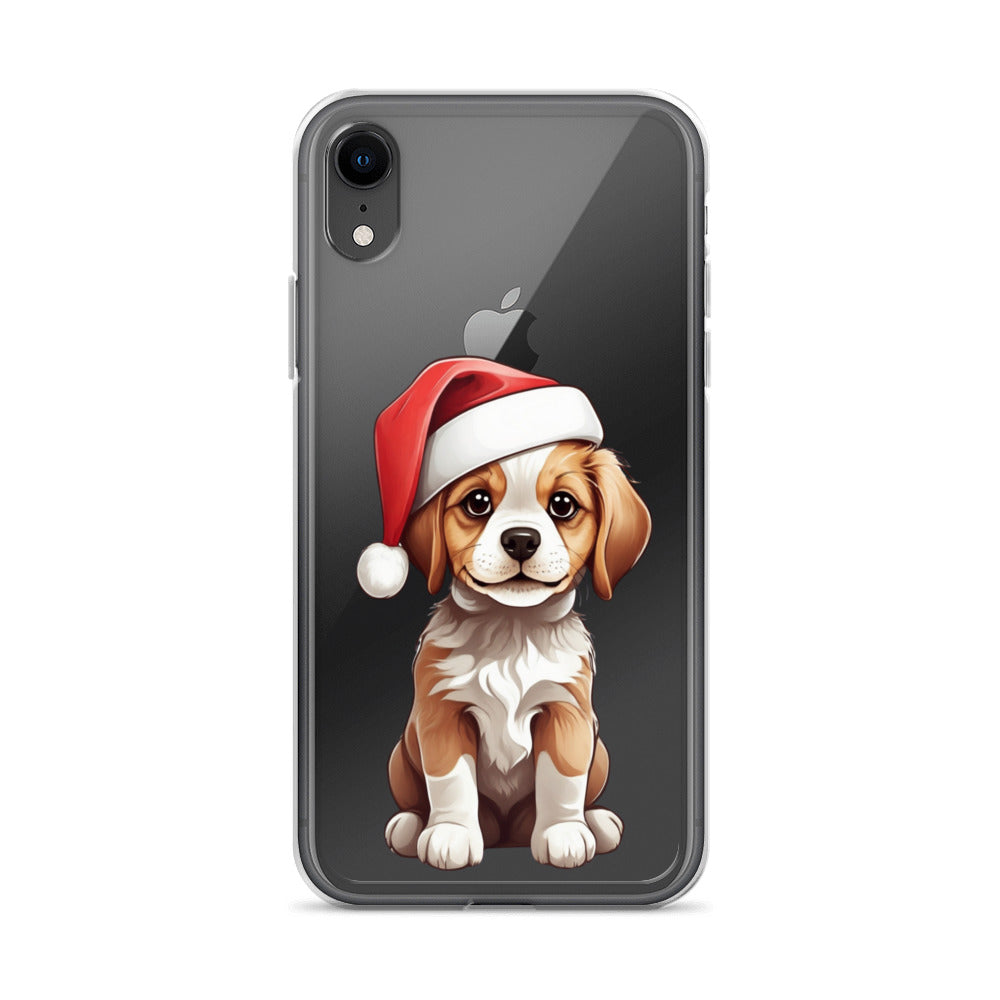 Christmas Puppy Winter Clear Case for iPhone® | Transparent & Protective Cover